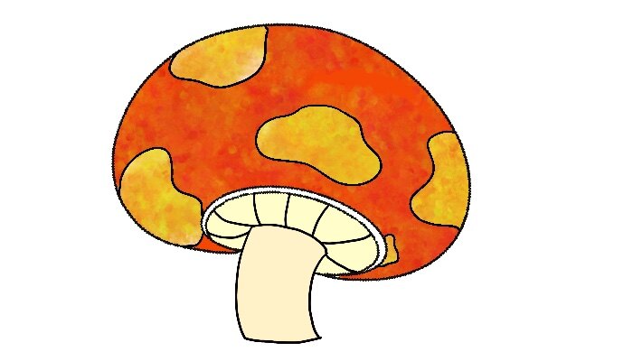 蘑菇简笔画 涂色 蘑菇简笔画好看 蘑菇简笔画好看画法_https://yikao.nenmen.com_简笔画_第6张